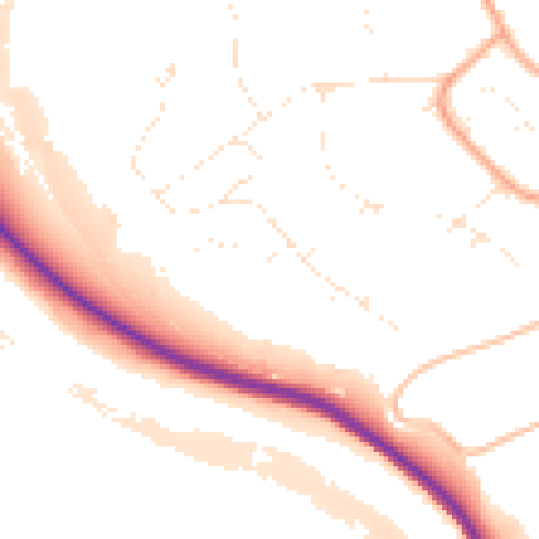 Daytime road noise heatmap for BS9 1PL