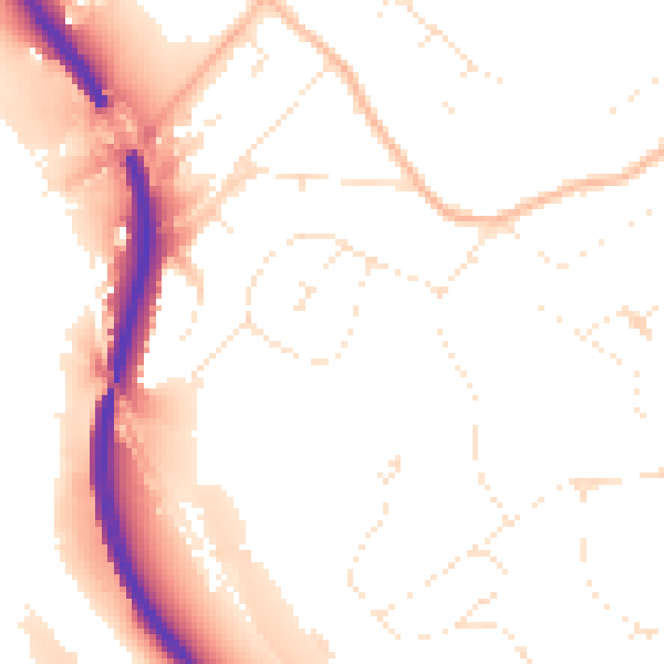 Daytime road noise heatmap for BS9 1RL