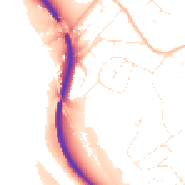 Daytime road noise heatmap for BS9 1RQ