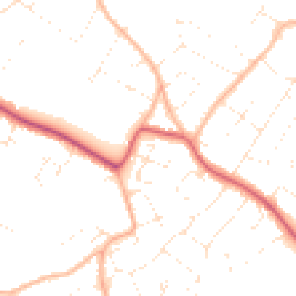Daytime road noise heatmap for BS9 1RZ