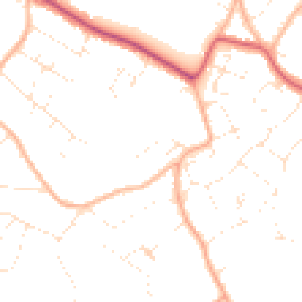 Daytime road noise heatmap for BS9 1SA
