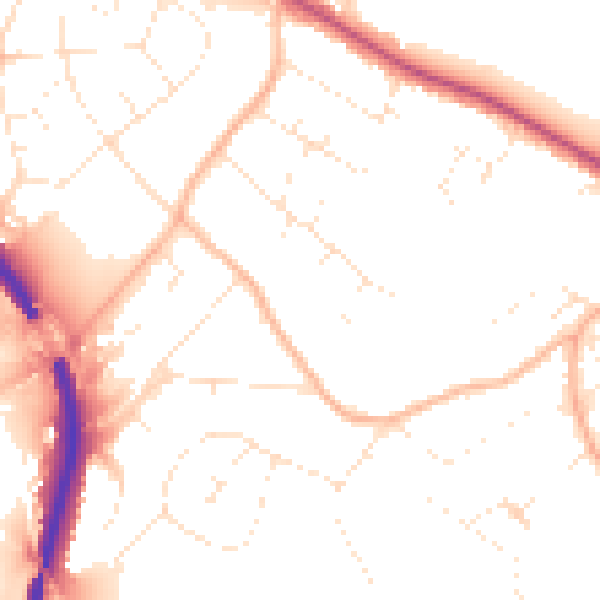 Daytime road noise heatmap for BS9 1SX