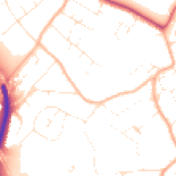 Daytime road noise heatmap for BS9 1TB
