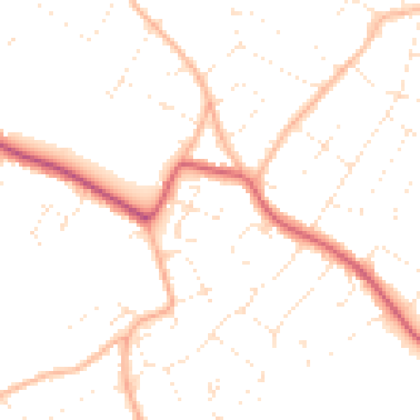 Daytime road noise heatmap for BS9 1TT