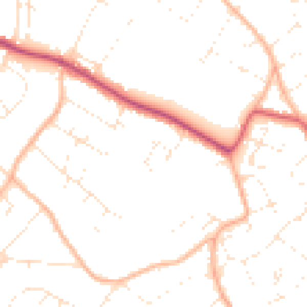 Daytime road noise heatmap for BS9 1TZ