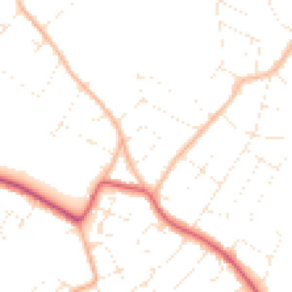 Daytime road noise heatmap for BS9 2AE