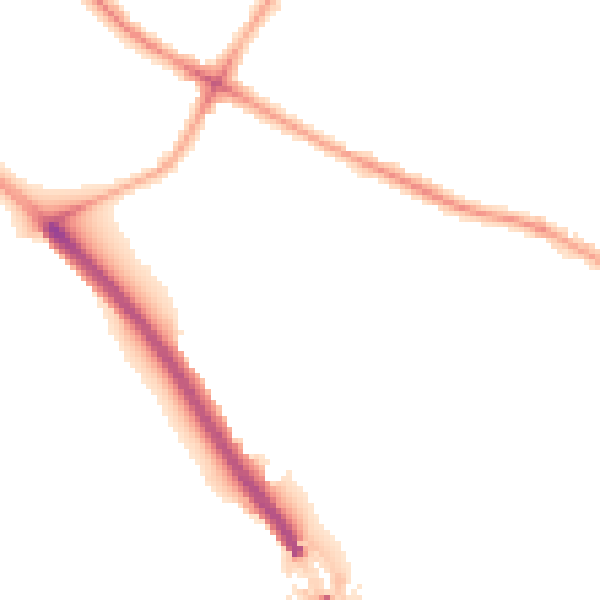 Night-time road noise heatmap for BS9 2ET