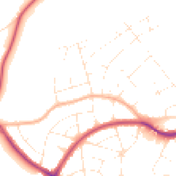 Daytime road noise heatmap for BS9 2QG