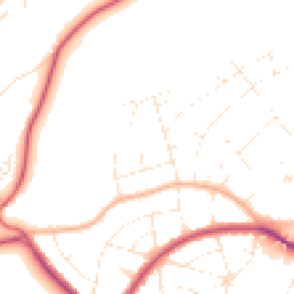 Daytime road noise heatmap for BS9 2QH