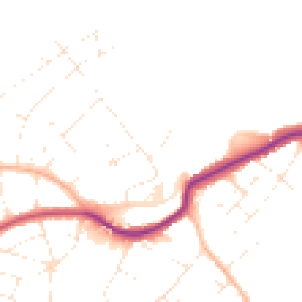 Daytime road noise heatmap for BS9 2RE