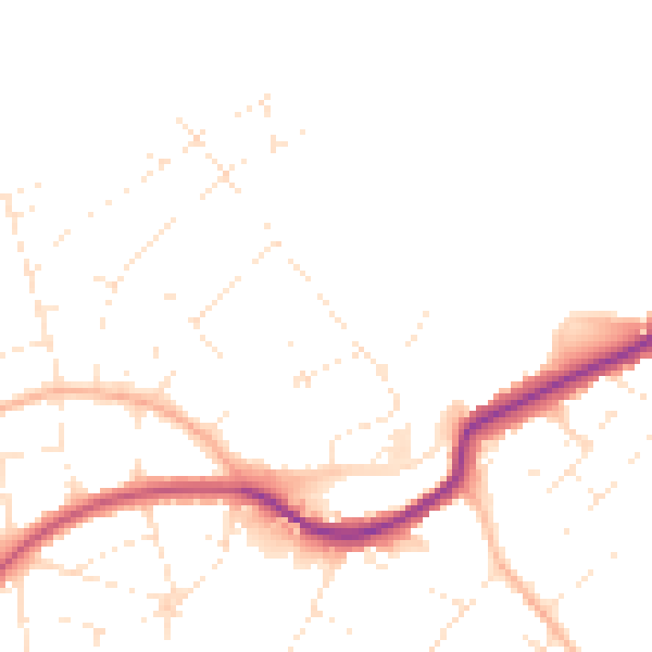 Daytime road noise heatmap for BS9 2RJ