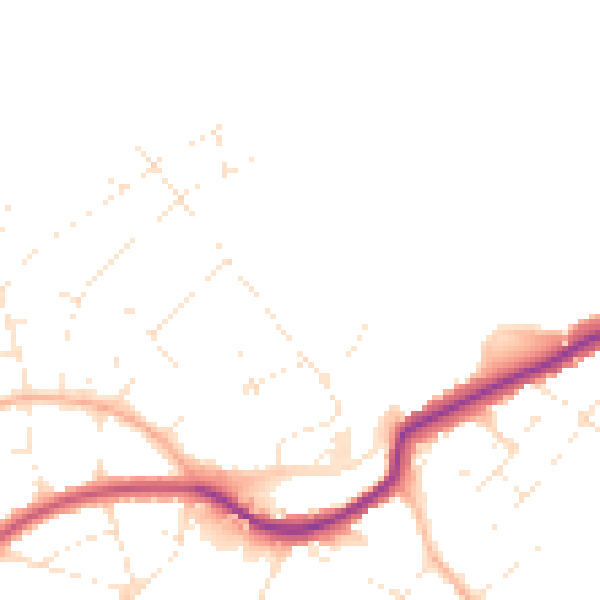 Daytime road noise heatmap for BS9 2RL