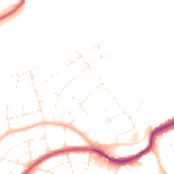 Daytime road noise heatmap for BS9 2RN