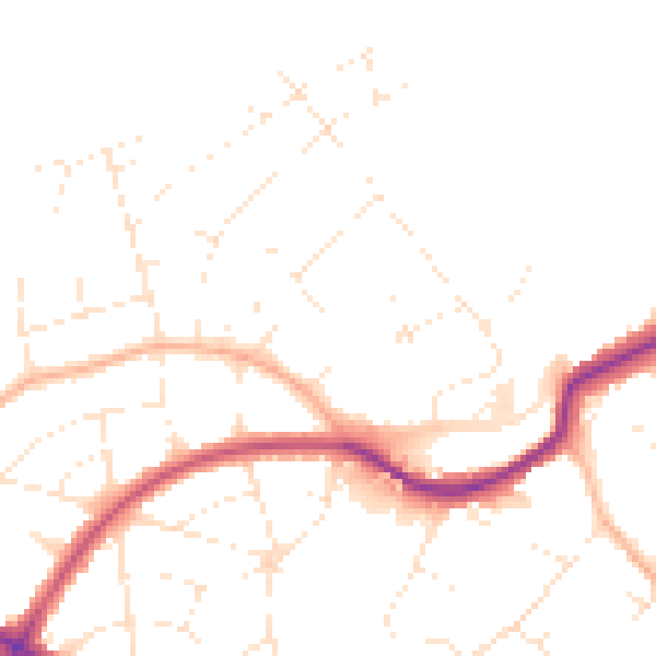 Daytime road noise heatmap for BS9 2RP