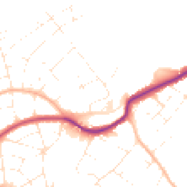 Daytime road noise heatmap for BS9 2RQ