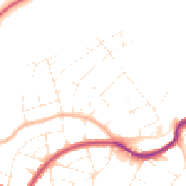 Daytime road noise heatmap for BS9 2RW
