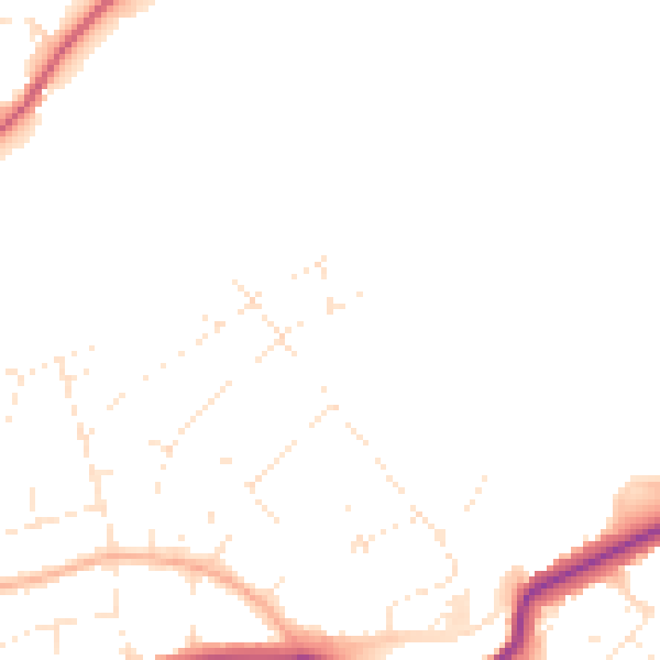 Daytime road noise heatmap for BS9 2RZ