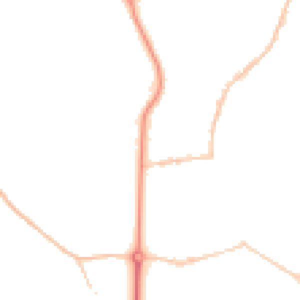 Night-time road noise heatmap for BS9 3AY