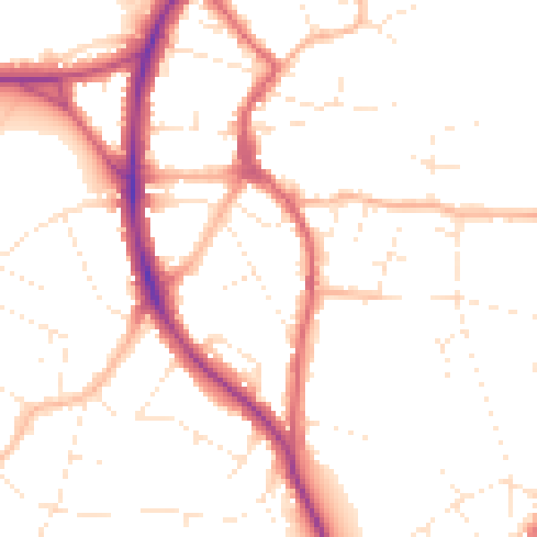 Daytime road noise heatmap for BS9 3BH