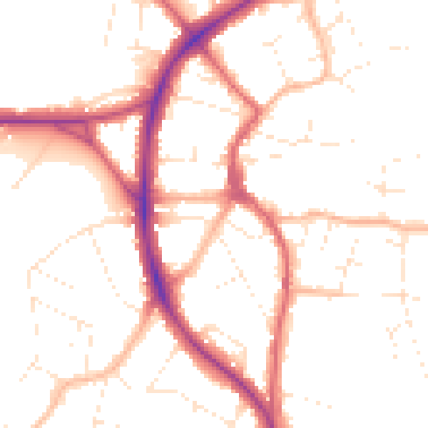 Daytime road noise heatmap for BS9 3DL
