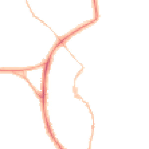 Night-time road noise heatmap for BS9 3ED