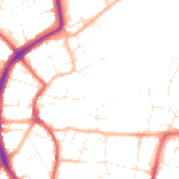 Daytime road noise heatmap for BS9 3EU