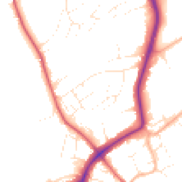 Daytime road noise heatmap for BS9 3LR