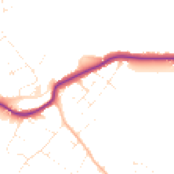 Daytime road noise heatmap for BS9 3PP