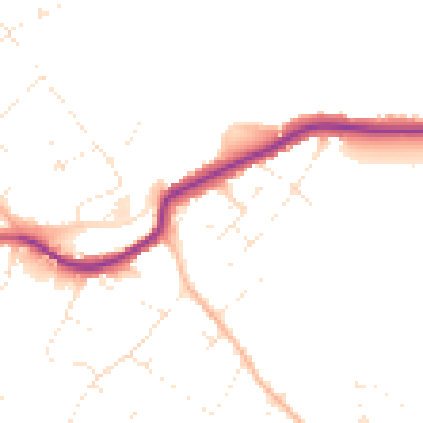 Daytime road noise heatmap for BS9 3PR