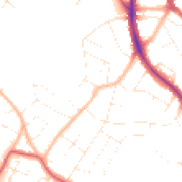 Daytime road noise heatmap for BS9 3RL