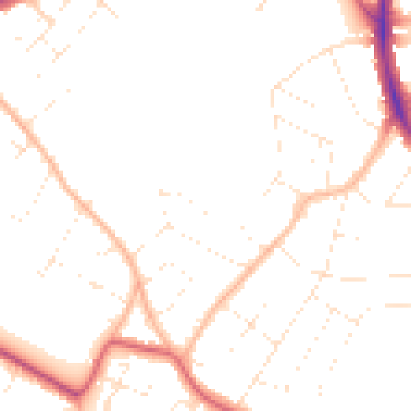 Daytime road noise heatmap for BS9 3SA