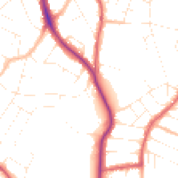 Daytime road noise heatmap for BS9 3TX