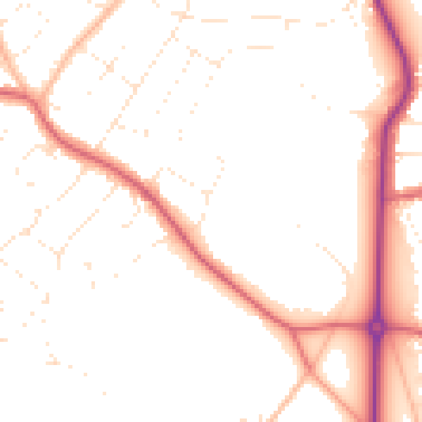 Daytime road noise heatmap for BS9 3UX