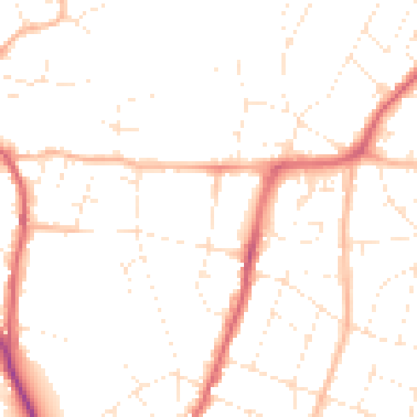 Daytime road noise heatmap for BS9 4AW