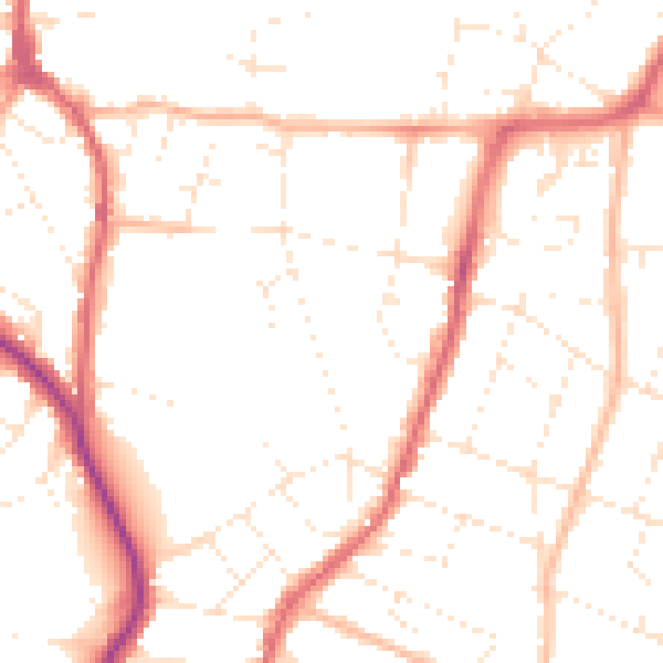 Daytime road noise heatmap for BS9 4BP