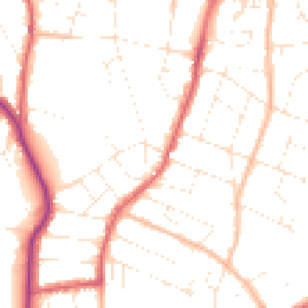Daytime road noise heatmap for BS9 4BS
