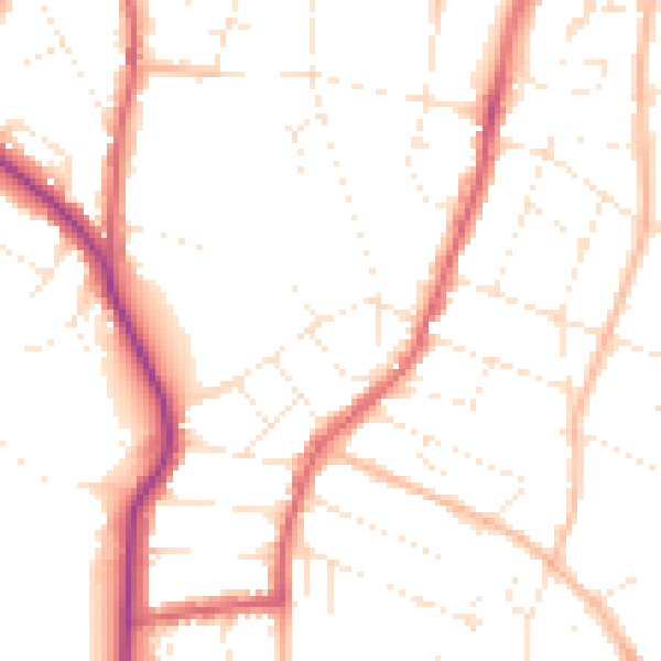 Daytime road noise heatmap for BS9 4DS