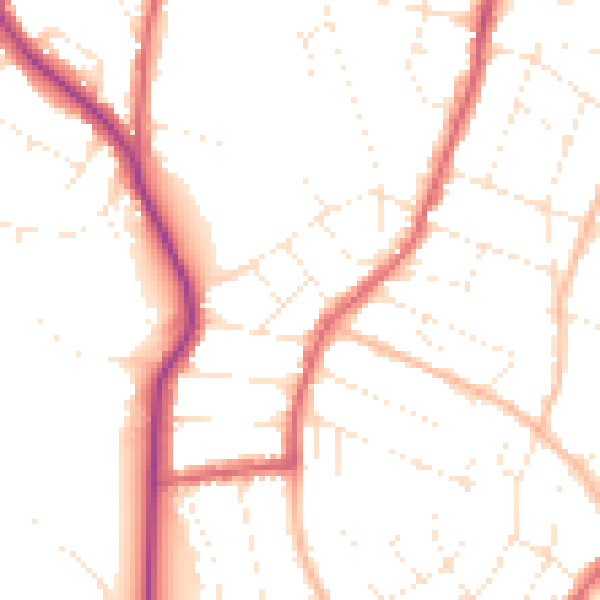 Daytime road noise heatmap for BS9 4DX