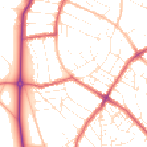 Daytime road noise heatmap for BS9 4HW