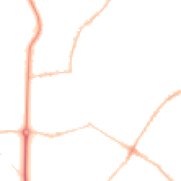 Night-time road noise heatmap for BS9 4JE
