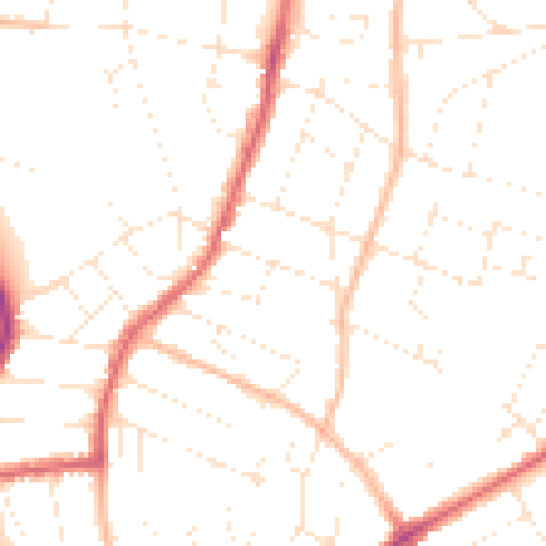 Daytime road noise heatmap for BS9 4LE