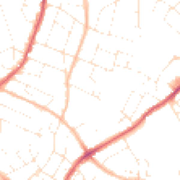 Daytime road noise heatmap for BS9 4LR