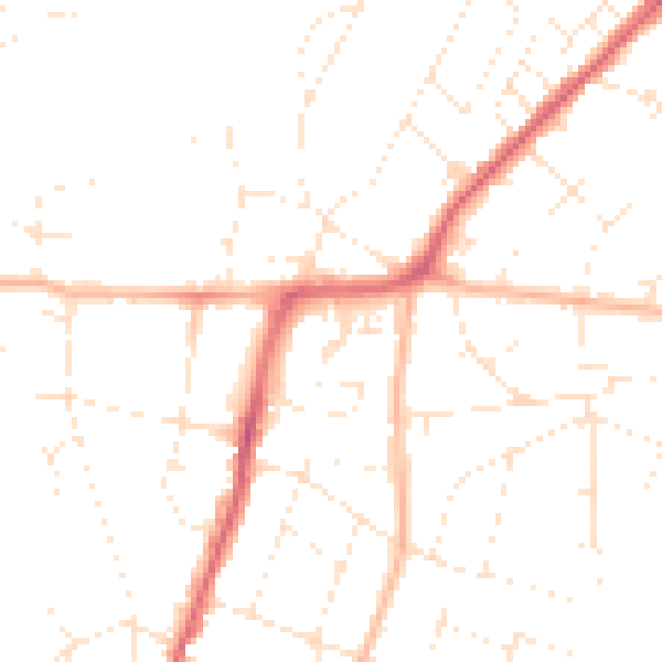 Daytime road noise heatmap for BS9 4LY