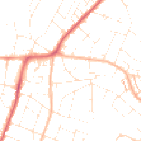 Daytime road noise heatmap for BS9 4PH