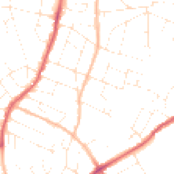 Daytime road noise heatmap for BS9 4PZ
