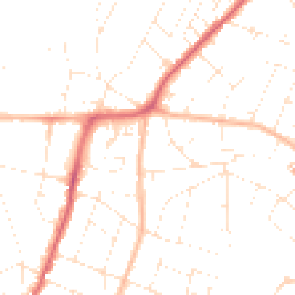 Daytime road noise heatmap for BS9 4QG