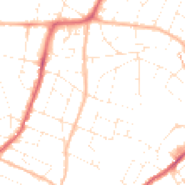 Daytime road noise heatmap for BS9 4RN