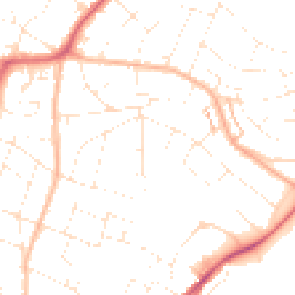 Daytime road noise heatmap for BS9 4RT
