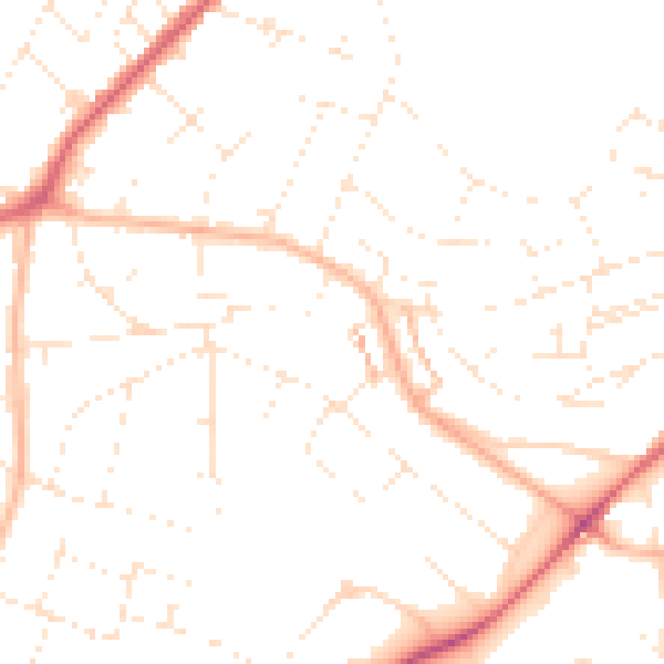 Daytime road noise heatmap for BS9 4SJ
