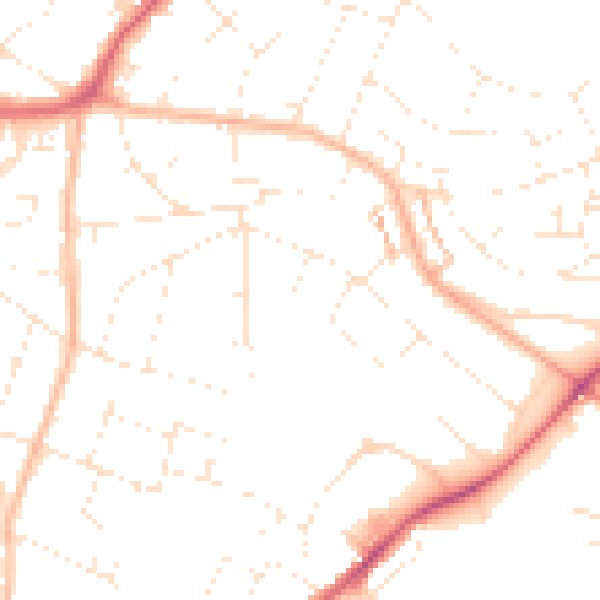 Daytime road noise heatmap for BS9 4SU